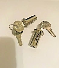 Set of 2 Oak, Northwestern & A&A Gumball Candy Vending Machine Lock & Keys