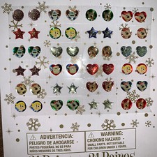 RUDOLPH THE RED NOSED REINDEER STICKER EARRINGS 24 PAIRS GIRLS HOLIDAY FUN 