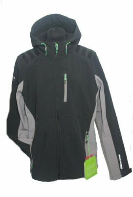 HERREN  SOFTSHELLJACKE JACKE WHITE SEASON SCHWARZ GRAU KAPUZE Gr. S  NEU