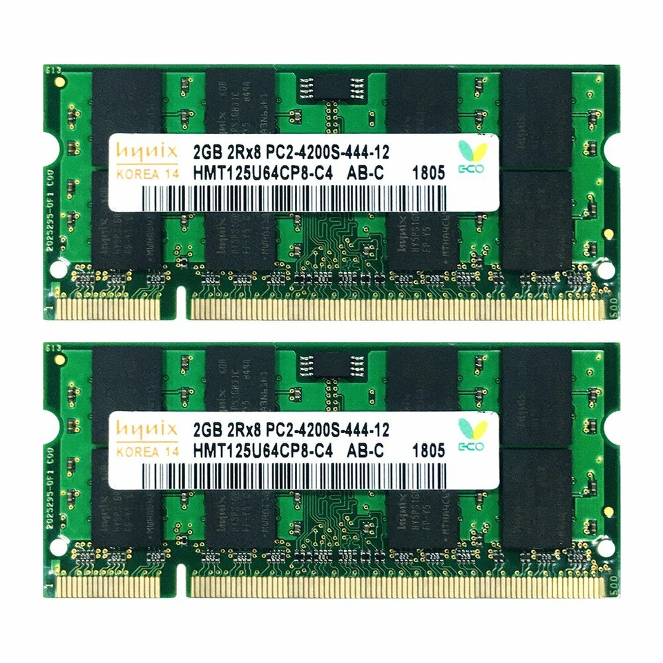 Hynix 4GB 2x 2GB DDR2 533MHz PC2-4200S 200Pin 1.8V SODIMM Laptop Memory SDRAM BT - Image 2 of 4