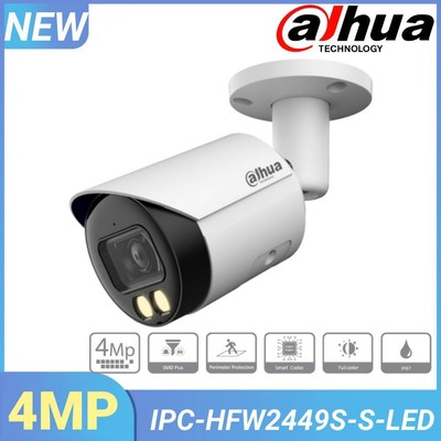Dahua IPC-HFW2449S-S-LED 4MP Full-Color PoE IP Bullet Camera Built-in Mic SMD+