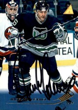Jocelyn Lemieux Signed Auto 1995-96 Pinnacle card Hartford Whalers