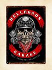 skull skeleton biker motocycle metal tin sign collectible wall decor