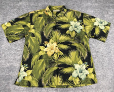 Tommy Bahama Rum Shirt Mens XL Hawaiian Silk Floral Beach Hibiscus Tropical Camp