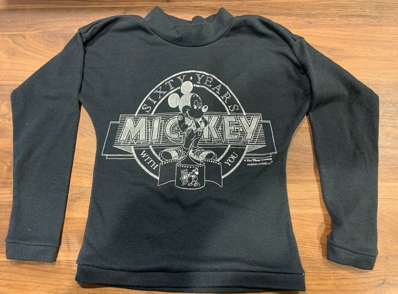 Vintage 1988 Mickey Mouse 60 Years Walt Disney Black Shirt American Wear M kids