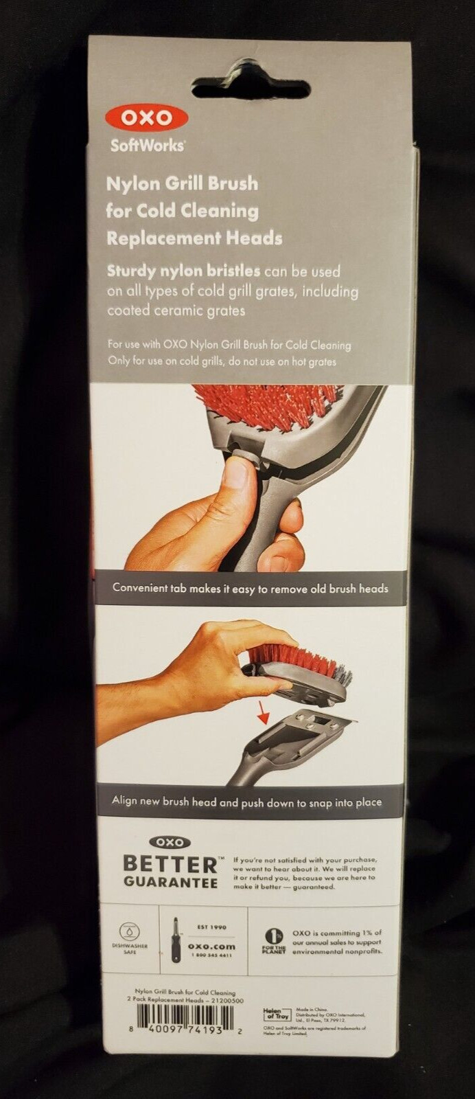 OXO Softworks Nylon Grill Brush Replacement Heads, Brush Refill