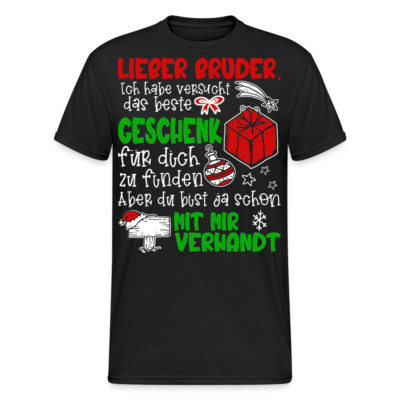 Weihnachtsgeschenk T-Shirt Fröhliche Weihnachten Bruder Geschenk