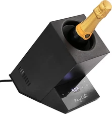 MegaChef Wine Champagne Chiller Electric Bucket Cooler Single Bottle Black - NEW
