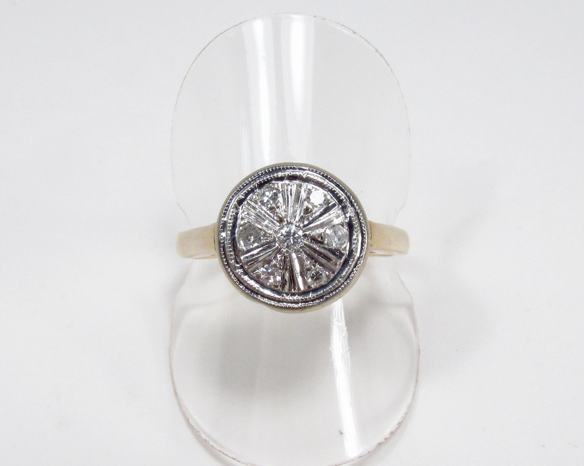 Antique Gilbert T. Woglom NY USA Art Deco 14K Gold 0.18ctw Diamond 