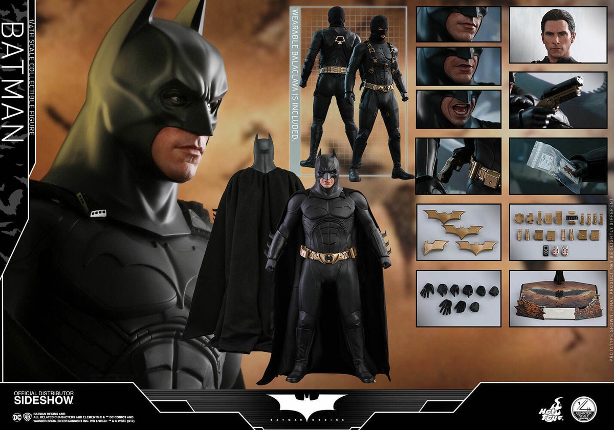 【新品未開封】ホットトイズ QS009 バットマン ビギンズ 1/4 1/4 Hot Toys QS009 Batman Begins Bruce Wayne Christian Bale ~ New