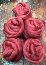 Rust Colored Top Roving Spinning Felting Merino Wool  10 oz Bag