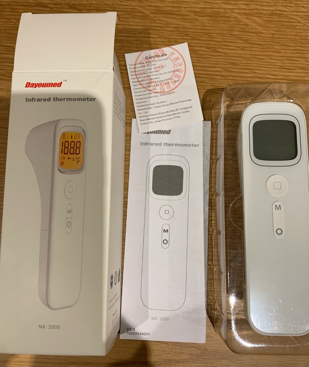 Dayoumed NX2000 Infrared Forehead Temperature Gun Thermometer with LCD