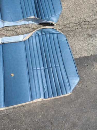 1970 Pontiac GTO/Lemans New Rear Seat Covers Blue Coupe Upholstery - Picture 3 of 7