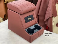 LUCARI BURGUNDY FLUTED CUBBY BOX + MARSHALL SPEAKER FITS LAND ROVER DEFENDER
