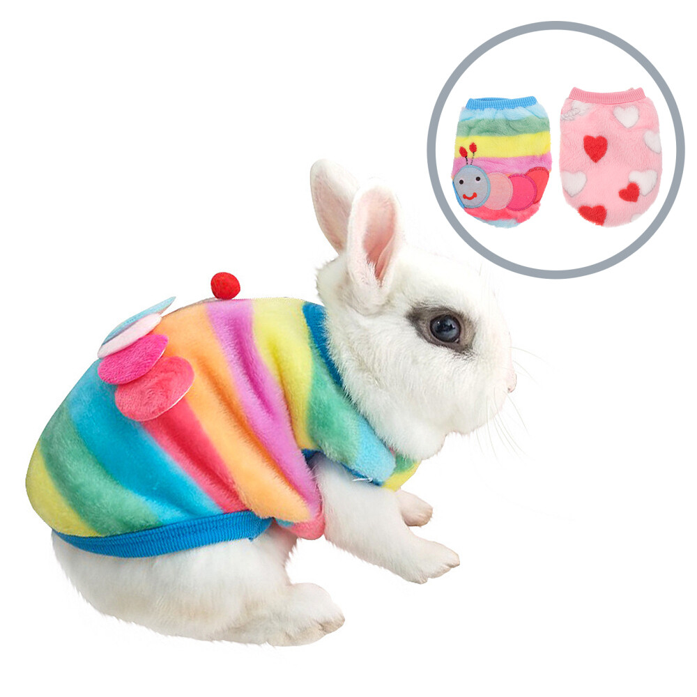 4 Pcs Rabbit Clothes Coral Fleece Small Animals Accessories Warm eBay