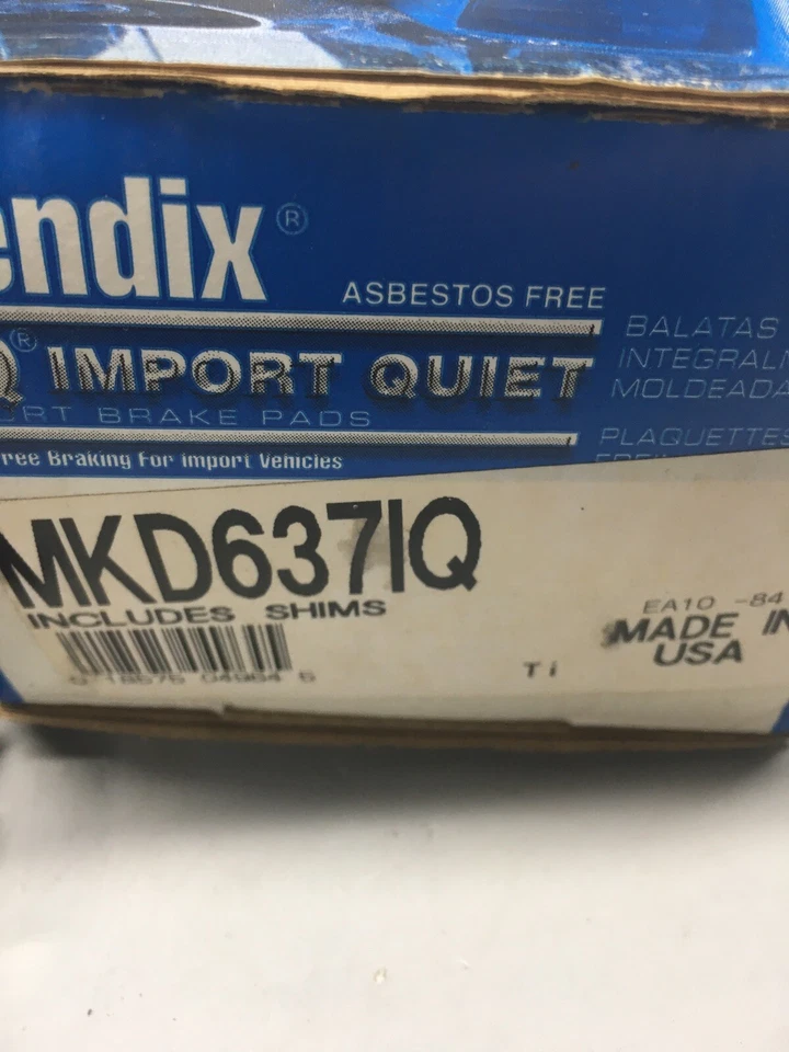 Juego de pastillas de freno de disco delanteras Bendix MKD637IQ para Select MAZDA 626, MX-6, Protege Foto 2 de 4