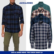 Jack & Jones Mens Casual Checked Shirt, Single Pocket, Button Cuff
