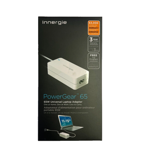 Innergie PowerGear 65 Universal Laptop Power AC Adapter Charger 65W 19V 3.42A - Foto 1 di 4