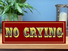 NO CRYING Tattoo Studio Sign Wooden Shop Signage Parlour Plaque HJ03