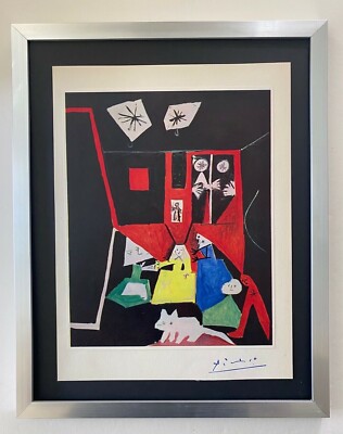 PABLO PICASSO+ ORIGINAL 1969 + SIGNED + HAND TIPPED + FRAMED + MAIDS OF HONOR