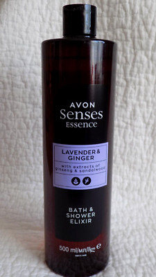 AVON SENSES ESSENCE LAVENDER & GINGER BATH & SHOWER ELIXIR XL SIZE 500ml.  *NEU*
