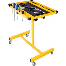 Adjustable Work Table with Drawer, Yellow