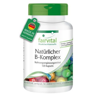 Natürlicher Vitamin B-Komplex - 120 Kapseln für 2 Monate - VEGAN | fairvital