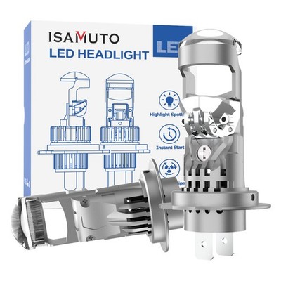 ISAMUTO 2x H7 LED Projector Lens Mini LED Headlight Bulbs 30W Super White 6000K