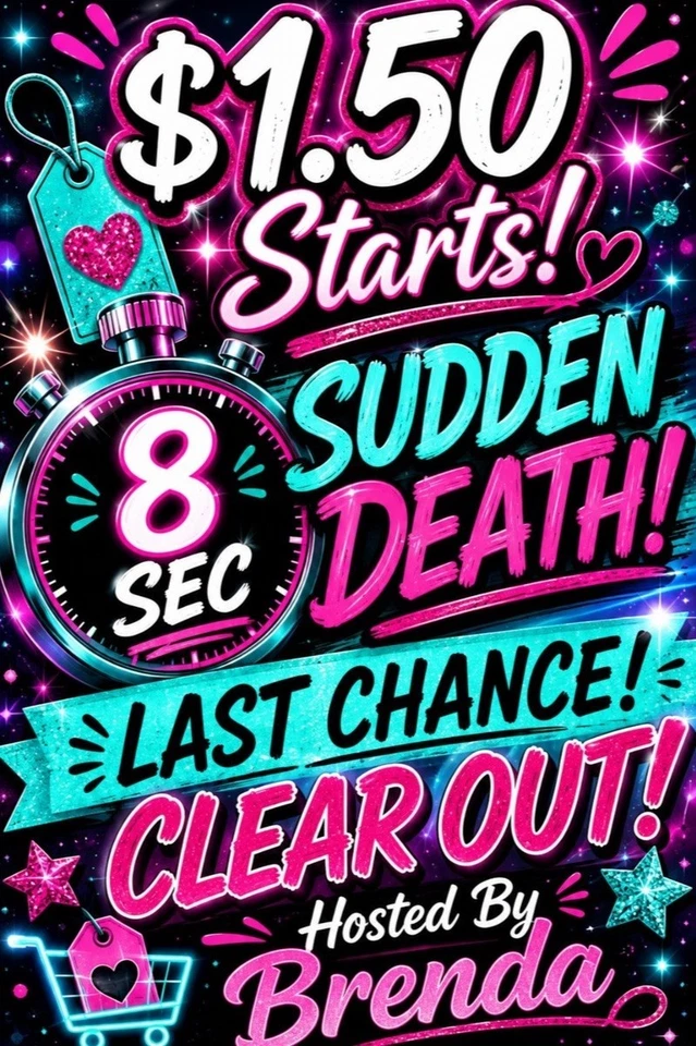 $1.50 starts 8 sec sudden death LAST CHANCE CLEAR OUT