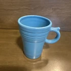Fiesta Peacock Latte Coffee Mug Large Ring Handle Thumb Rest Homer Laughlin USA