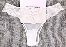 Victoria's Secret Dream Angels NWT Large White Boho Embroidery Brazilian Panty