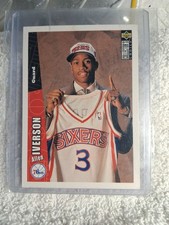 Upper Deck 1996-97 Collector's Choice Allen Iverson Rookie #301 76ers NBA Card. rookie card picture