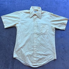 Vintage Towncraft Plus Penneys Yellow Short Sleeve Button Down Shirt Large