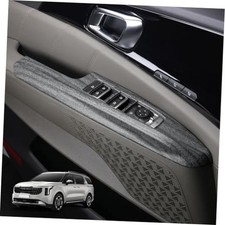4Pcs Car Interior Window Switch Panel Cover Side Door Glass Lock Wood Grain