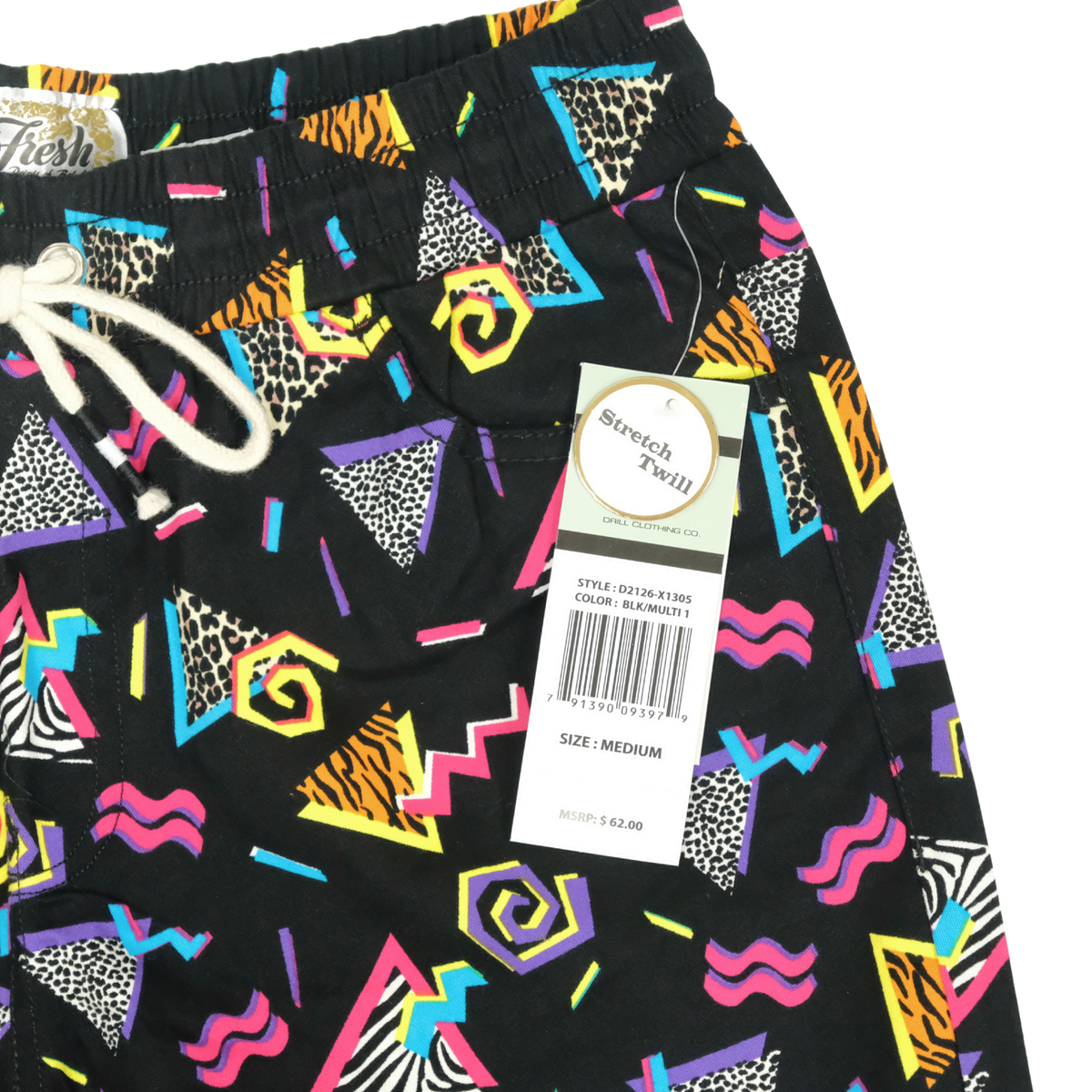 Fresh Prints of Bel-Air Drill Clothing Co. Black 80s Print Shorts