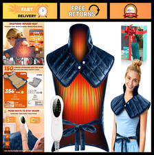 Large Electric Heating Pad for Shoulder  Back Pain Relief, Graphene-Infused