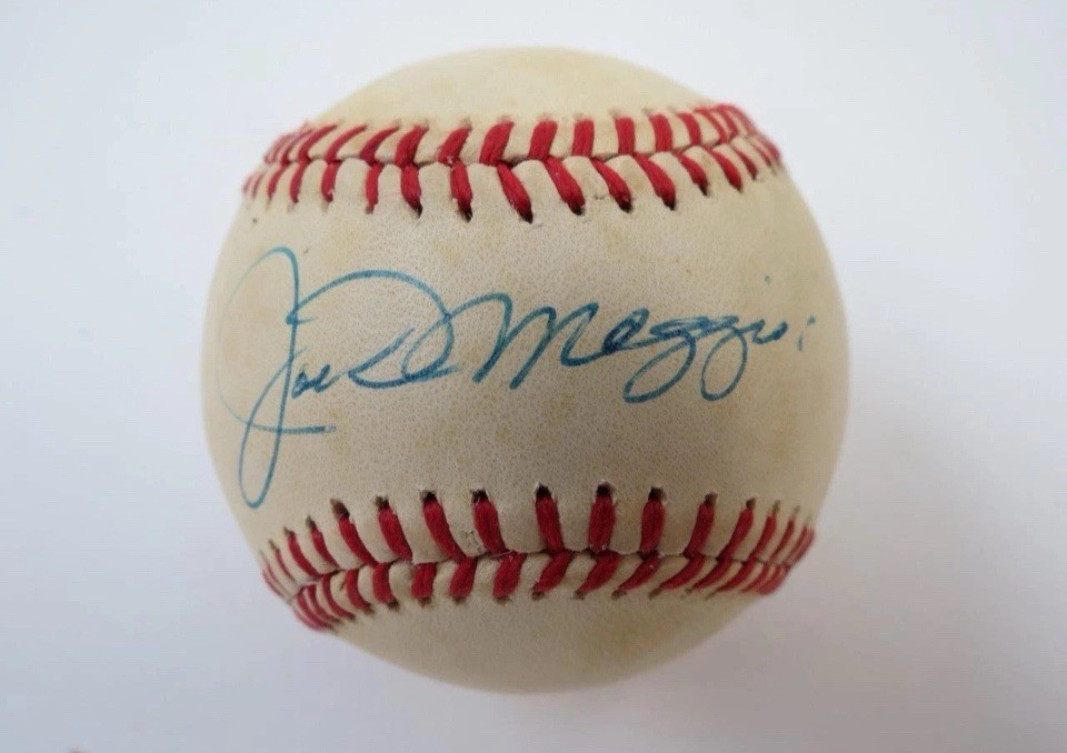 Joe Dimaggio Single Signed OAL Bobby Brown Baseball - Beckett BAS