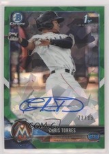 2018 Bowman Chrome HTA Green Atomic Refractor 73/99 Christopher Torres Auto 4ey