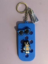 SALE&ldquo;Bluey&rdquo; Croc Charm Keychain W/Bluey & Blue Sunglasses.