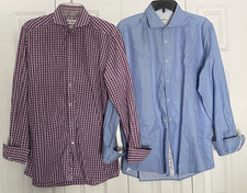 Robert Graham X Tailored Fit 42 16.5 Lot of 2 Button Down Shirts - Blue, Purple