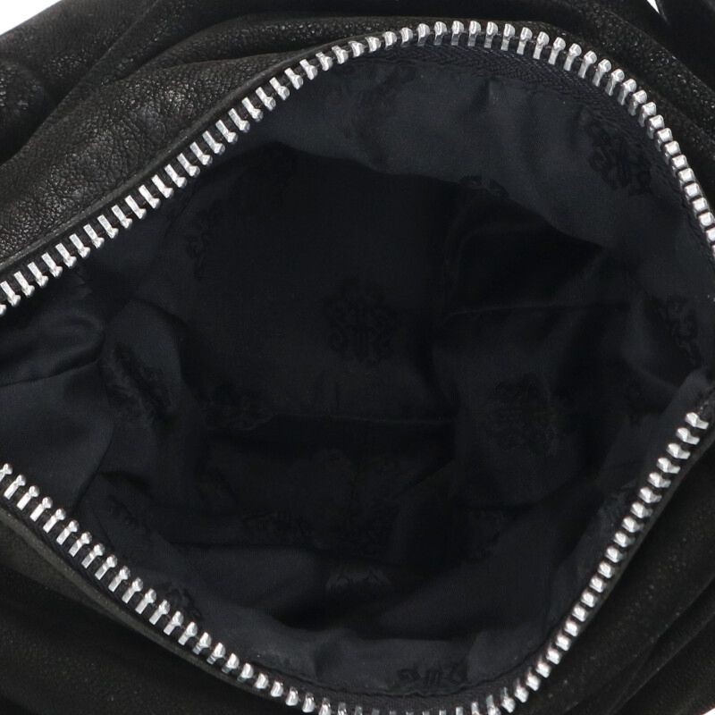 Chrome Hearts ZIP TOP Destroy Leather Cross Patch Shoulder Bag Black 114052 thumbnail 3