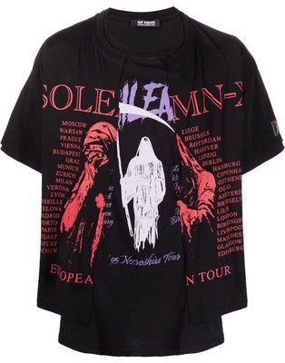 Raf Simons Big Fit SOLEMNX Big Fit Doppel T-Shirt Schwarz 33014601