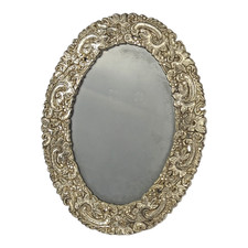 Vintage Ornate Filigree Oval Picture Photo Frame Easel Silver Tone Fits 5"x3.5"
