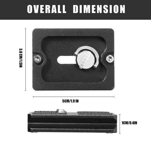 Frienda 2 Pieces Metal Quick Release Plate with 1/4''-20 Camera 50mm, Black  - Picture 2 of 6