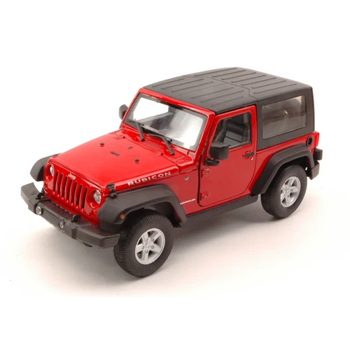 JEEP WRANGLER RUBICON 2007 SOFT TOP RED 1:24 Welly Auto Stradali Modellino Nuovo - Immagine 2 di 3