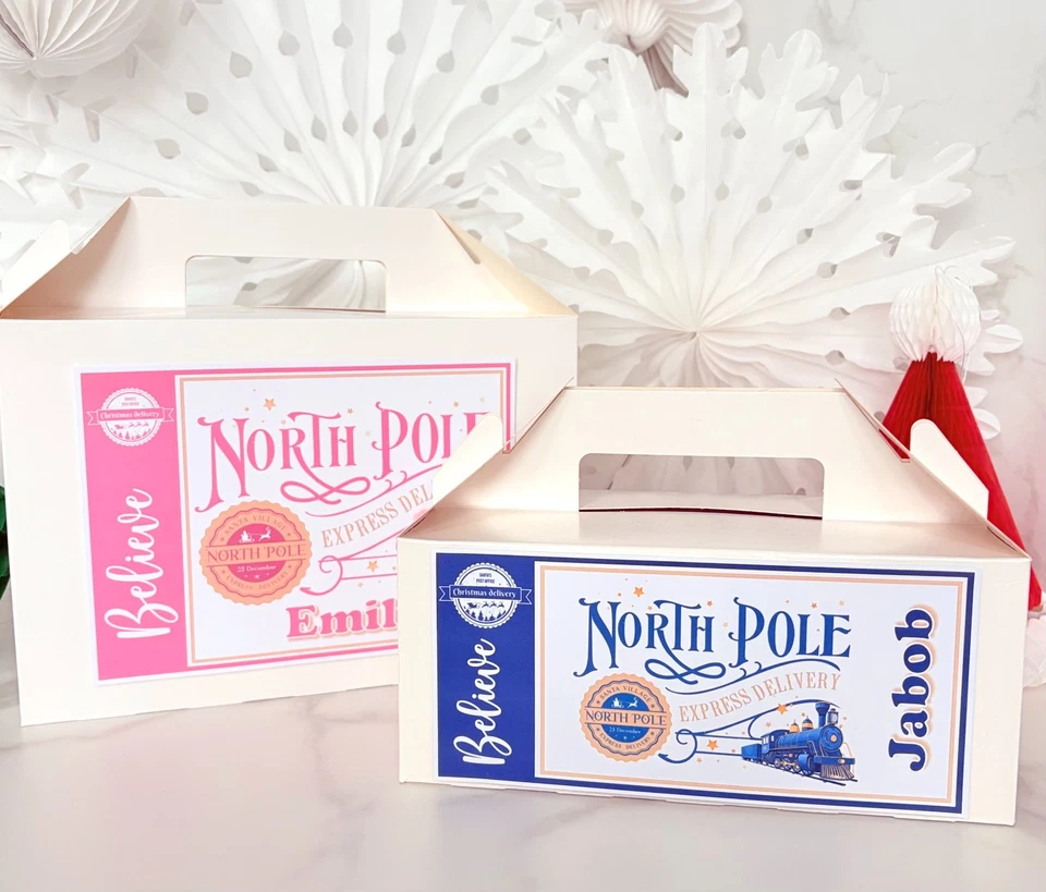 BIZZY HEARTS Personalised Christmas Eve Gift Box | Xmas Favour | Secret Santa | NORTH POLE