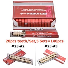 5 Sets Dental Acrylic Resin Denture Shade A2 A3 Upper Lower Full Set False Teeth