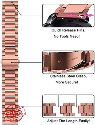 2pk Amazfit Active 4 Mini GTS 4 Mesh Metal Watch Bands Strap Silver