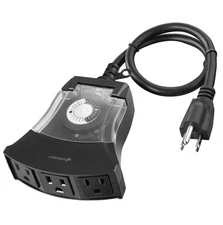 Fosmon Outdoor Timer Outlet Waterproof, Outdoor Light Timer for Electrical Ou...