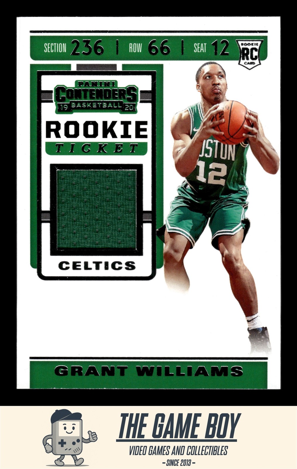 2019-20 Panini Contenders Rookie Ticket Swatches #RTS-GWL Grant Williams MEM